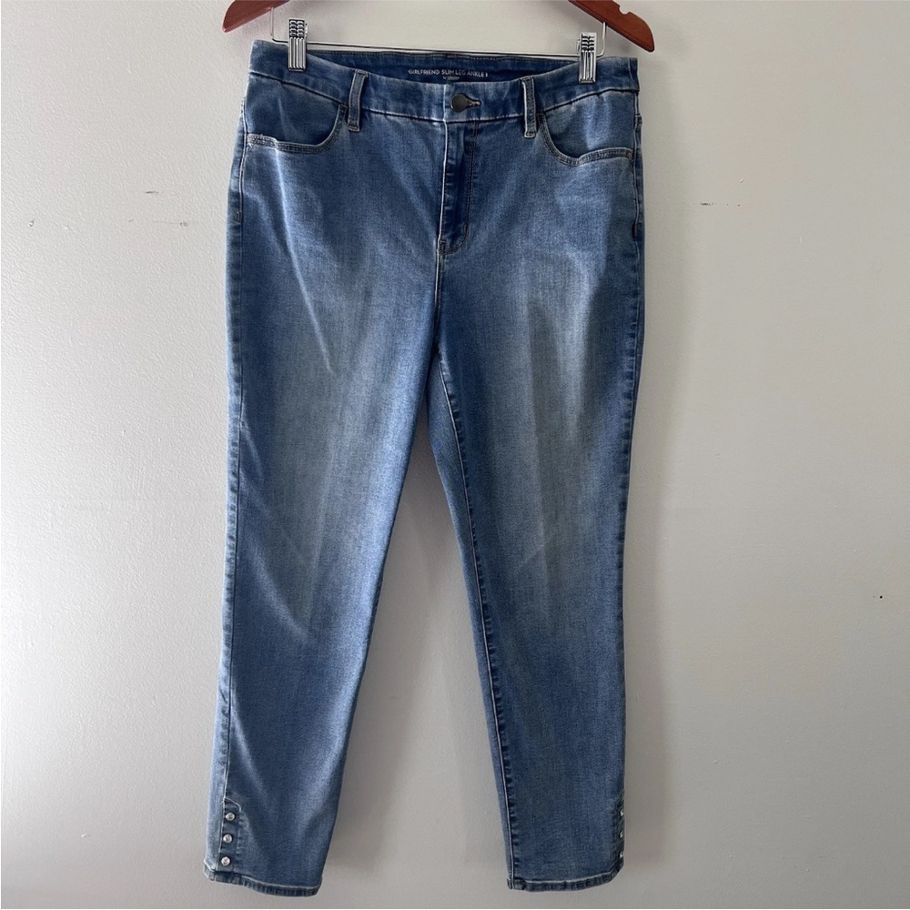 Chico's Denim Blue Girlfriend Slim Ankle Jeans
